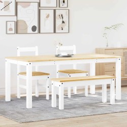Ensemble à manger PANAMA 4 pcs blanc bois de pin massif 518836518836