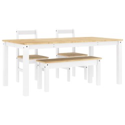 Ensemble à manger PANAMA 4 pcs blanc bois de pin massif 518836518836