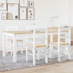 Ensemble à manger PANAMA 5 pcs blanc bois de pin massif 518837518837