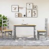 Ensemble à manger PANAMA 3 pcs gris bois de pin massif 518838518838
