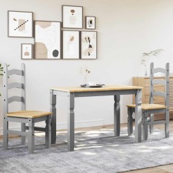 Ensemble à manger PANAMA 3 pcs gris bois de pin massif 518838518838