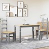 Ensemble à manger PANAMA 3 pcs gris bois de pin massif 518838518838