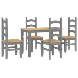 Ensemble à manger PANAMA 5 pcs gris bois de pin massif 518839518839