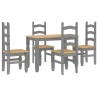 Ensemble à manger PANAMA 5 pcs gris bois de pin massif 518839518839