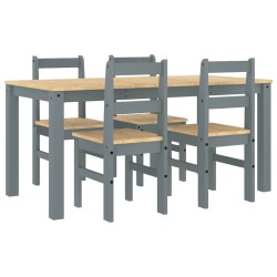 Ensemble à manger PANAMA 5 pcs gris bois de pin massif 518840518840