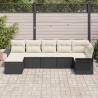 Ensemble de canapé de jardin avec coussin 7 pcs Noir polyrotin 518842518842