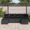Ensemble de canapé de jardin avec coussin 6 pcs Noir polyrotin 518843518843