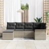 Ensemble de canapé de jardin 6 pcs Gris clair polyrotin 518845518845