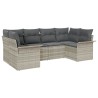 Ensemble de canapé de jardin 6 pcs Gris clair polyrotin 518846518846