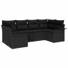 Ensemble de canapé de jardin avec coussin 6 pcs Noir polyrotin 518847518847