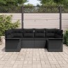 Ensemble de canapé de jardin avec coussin 6 pcs Noir polyrotin 518847518847