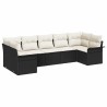 Ensemble de canapé de jardin avec coussin 7 pcs Noir polyrotin 518848518848