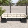 Ensemble de canapé de jardin avec coussin 7 pcs Noir polyrotin 518848518848