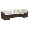 Ensemble de canapé de jardin 7 pcs Marron polyrotin 518849518849