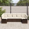 Ensemble de canapé de jardin 7 pcs Marron polyrotin 518849518849