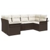 Ensemble de canapé de jardin 6 pcs Marron polyrotin 518850518850