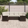 Ensemble de canapé de jardin 6 pcs Marron polyrotin 518850518850