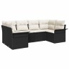 Ensemble de canapé de jardin avec coussin 6 pcs Noir polyrotin 518851518851