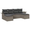 Ensemble de canapé de jardin avec coussin 6 pcs Gris polyrotin 518852518852