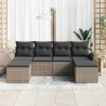 Ensemble de canapé de jardin avec coussin 6 pcs Gris polyrotin 518852518852