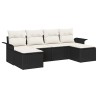 Ensemble de canapé de jardin avec coussin 6 pcs Noir polyrotin 518853518853