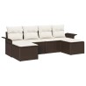 Ensemble de canapé de jardin 6 pcs Marron Poly rotin 518854518854