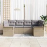 Ensemble de canapé de jardin avec coussin 6 pcs Beige polyrotin 518856518856