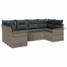 Ensemble de canapé de jardin avec coussin 6 pcs Gris polyrotin 518857518857