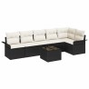 Ensemble de canapé de jardin avec coussin 7 pcs Noir polyrotin 518858518858