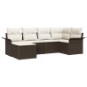 Ensemble de canapé de jardin 6 pcs Marron polyrotin 518859518859