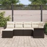 Ensemble de canapé de jardin 6 pcs Marron polyrotin 518859518859