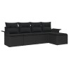 Canapé d’extérieur avec coussin 5 pcs Noir polyrotin 518860518860