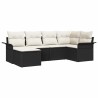 Ensemble de canapé de jardin avec coussin 6 pcs Noir polyrotin 518861518861