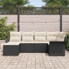 Ensemble de canapé de jardin avec coussin 6 pcs Noir polyrotin 518861518861