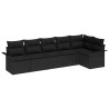 Ensemble de canapé de jardin avec coussin 6 pcs Noir polyrotin 518862518862