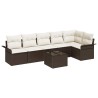 Ensemble de canapé de jardin 7 pcs Marron polyrotin 518863518863