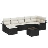 Ensemble de canapé de jardin avec coussin 8 pcs Noir Poly rotin 518864518864