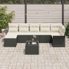 Ensemble de canapé de jardin avec coussin 8 pcs Noir Poly rotin 518864518864