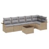 Ensemble de canapé de jardin avec coussin 7 pcs Beige polyrotin 518865518865