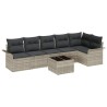 Ensemble de canapé de jardin 7 pcs Gris clair polyrotin 518866518866