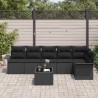 Ensemble de canapé de jardin avec coussin 7 pcs Noir polyrotin 518867518867