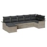 Ensemble de canapé de jardin 7 pcs Gris clair Poly rotin 518868518868