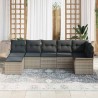 Ensemble de canapé de jardin 7 pcs Gris clair Poly rotin 518868518868