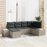 Ensemble de canapé de jardin 6 pcs Gris clair polyrotin 518870518870