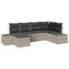 Ensemble de canapé de jardin 6 pcs Gris clair polyrotin 518870518870