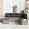 Ensemble de canapé de jardin 6 pcs Gris clair polyrotin 518870518870