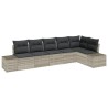 Ensemble de canapé de jardin 6 pcs Gris clair polyrotin 518871518871