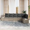 Ensemble de canapé de jardin 6 pcs Gris clair polyrotin 518871518871