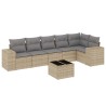Salon de jardin avec coussins 7 pcs beige résine tressée 518875518875