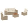 Salon de jardin avec coussins 6 pcs beige résine tressée 518877518877